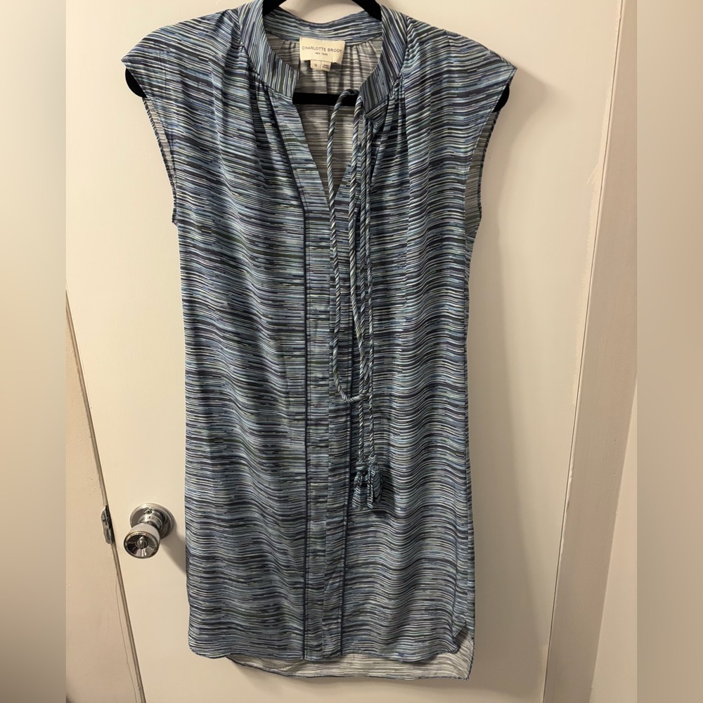 Charlotte Brody Blue Striped Dress Size S